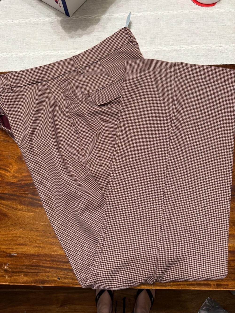 Ann Taylor Burgundy Houndstooth Women’s Dress Pants 12P
